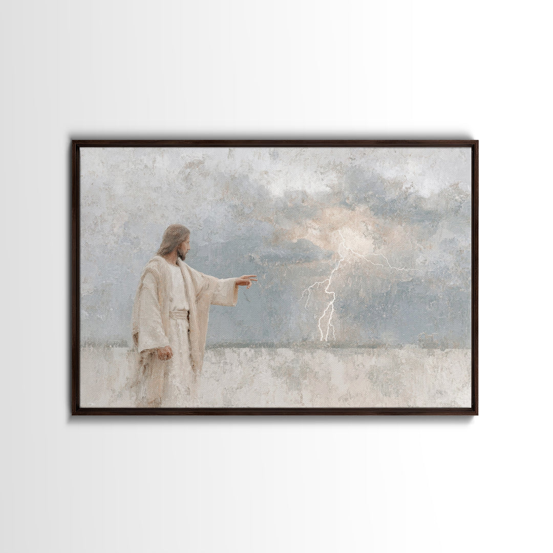 Heaven’s Command, Framed Canvas Print, Christian Art Painting, Jesus Painting, Christian Art Canvas, Modern Christian Art, Christian Decor