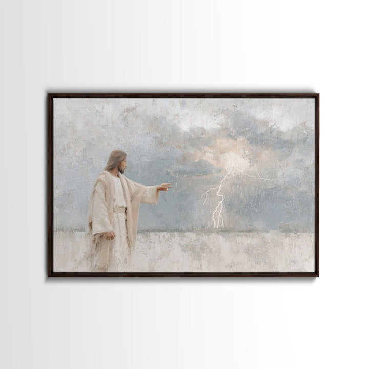 Heaven’s Command, Framed Canvas Print, Christian Art Painting, Jesus Painting, Christian Art Canvas, Modern Christian Art, Christian Decor