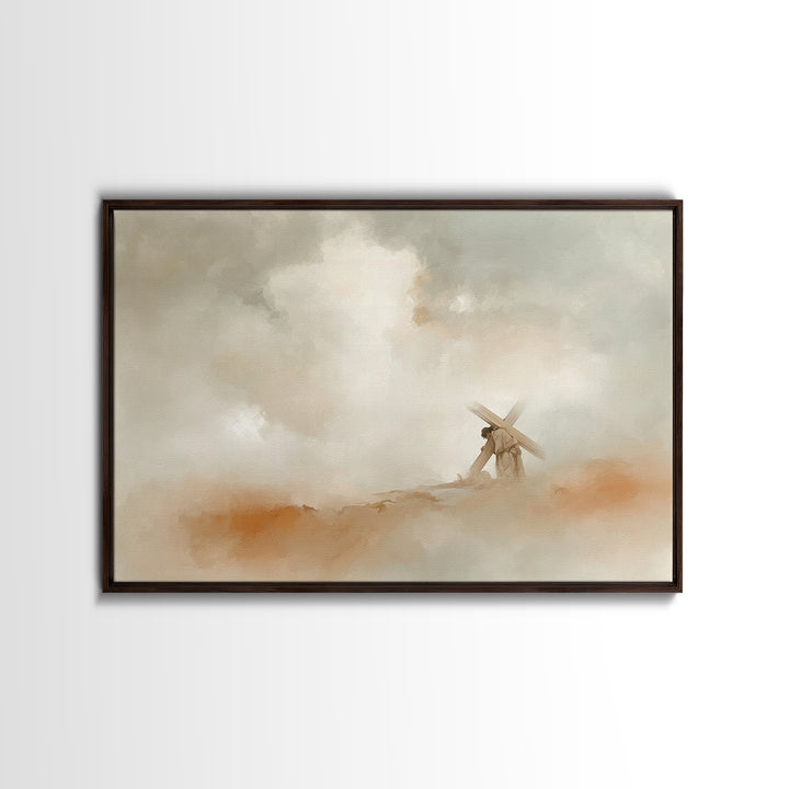 Path Of Sacrifice | Framed Canvas Print | Christian Paintings | Jesus Art Print | Christian Wall Art | Large Christian Painting | Christian