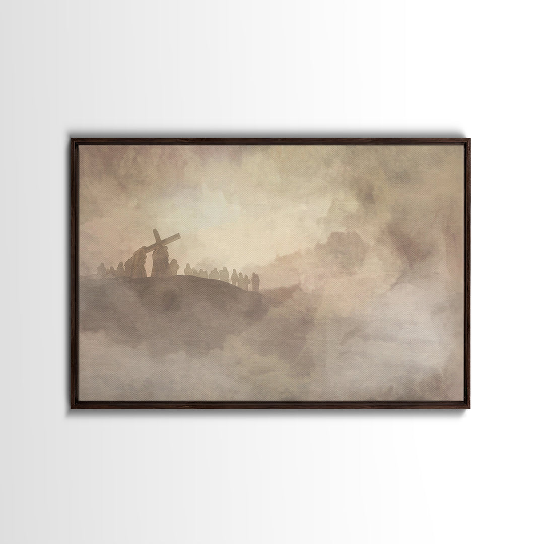Calvary Silence – Framed Canvas Print – Christian Art Canvas – Christian Wall Art – Jesus Painting – Large Christian Painting – Christian H