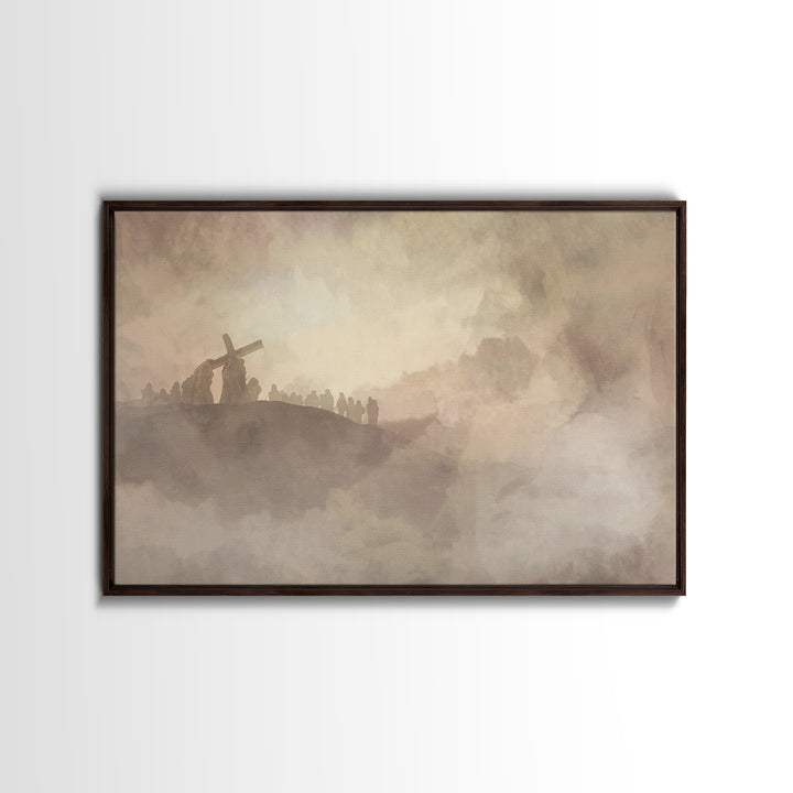 Calvary Silence – Framed Canvas Print – Christian Art Canvas – Christian Wall Art – Jesus Painting – Large Christian Painting – Christian H