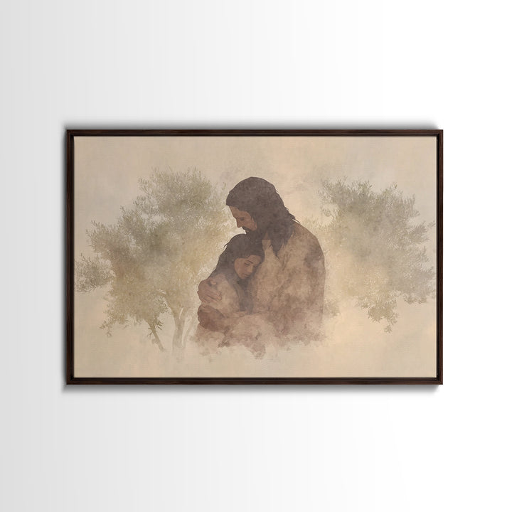 Everlasting Comfort – Framed Canvas Print – Christian Wall Art – Jesus Painting – Christian Art Canvas – Moody Christian Art – Christian De