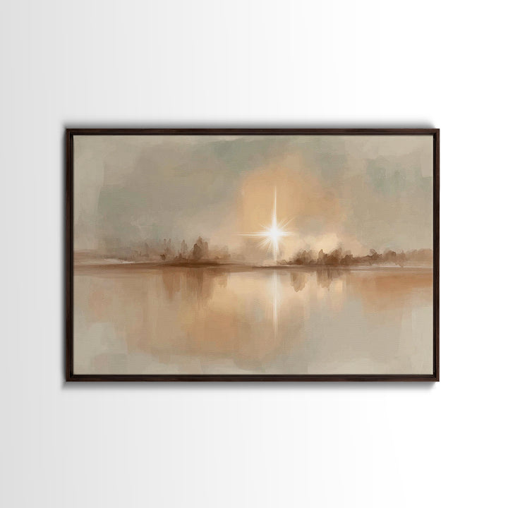 Radiant Bethlehem Star, Framed Canvas Print, Christian Wall Art, Christian Art Canvas, Christmas Art, Modern Christian Art, Christian Chris