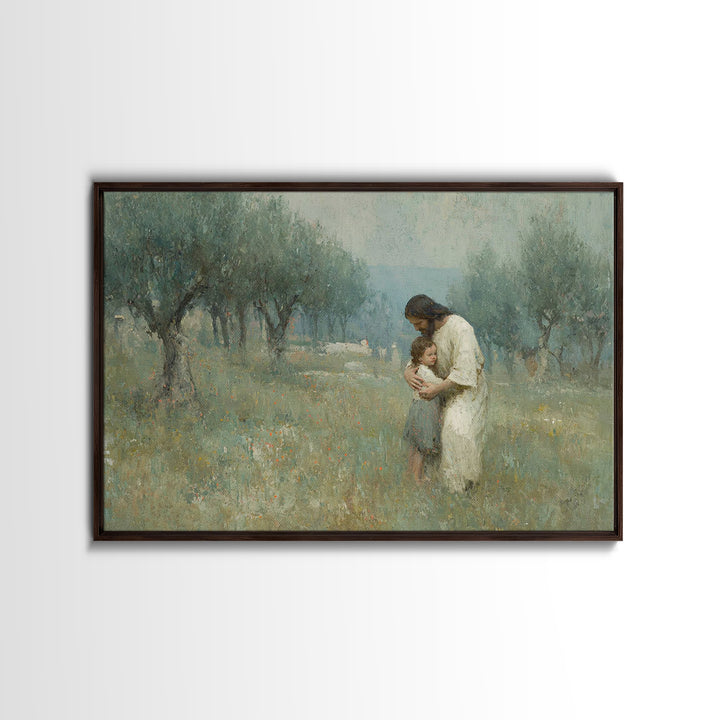 Grace In The Grove – Framed Canvas Print – Christian Wall Art – Jesus Painting – Christian Art Canvas – Subtle Christian Art – Christian Gi