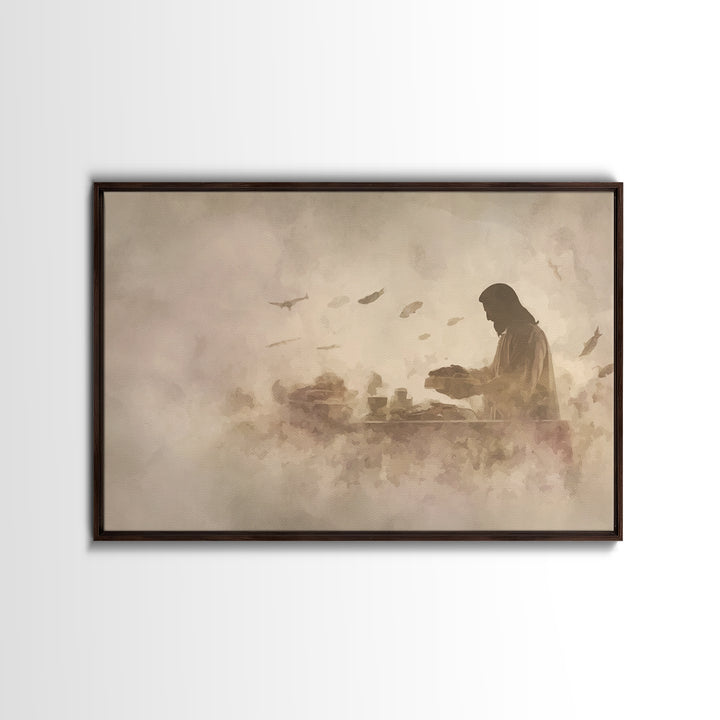 Heavenly Provision – Framed Canvas Print – Christian Wall Art – Christian Art Canvas – Jesus Painting – Moody Christian Art – Christian Art
