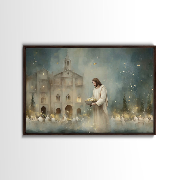Cathedral Blessing – Framed Canvas Print – Christian Wall Art – Christian Art Canvas – Jesus Painting – Moody Christian Art – Christian Dec