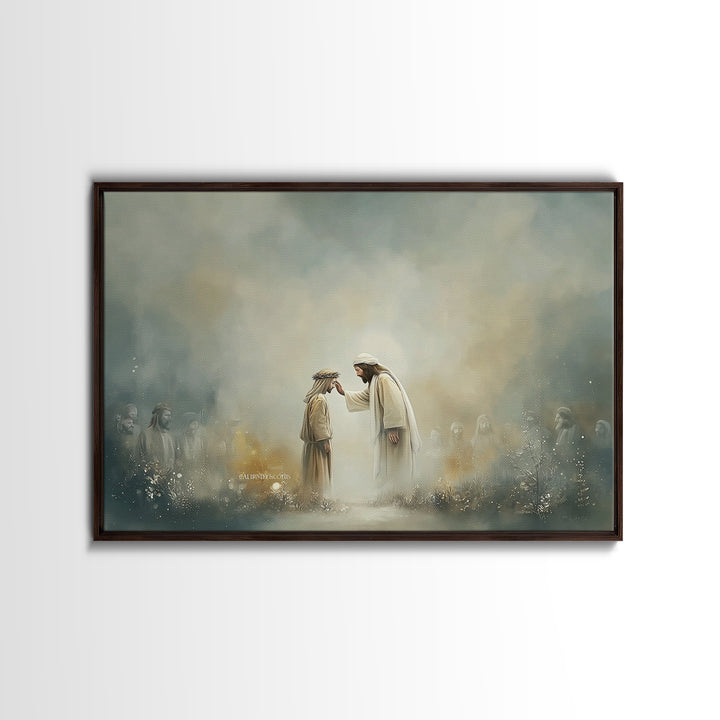 Circle Of Blessing | Framed Canvas Print | Christian Art Canvas | Jesus Painting | Christian Wall Art | Christian Decorations | Christian G