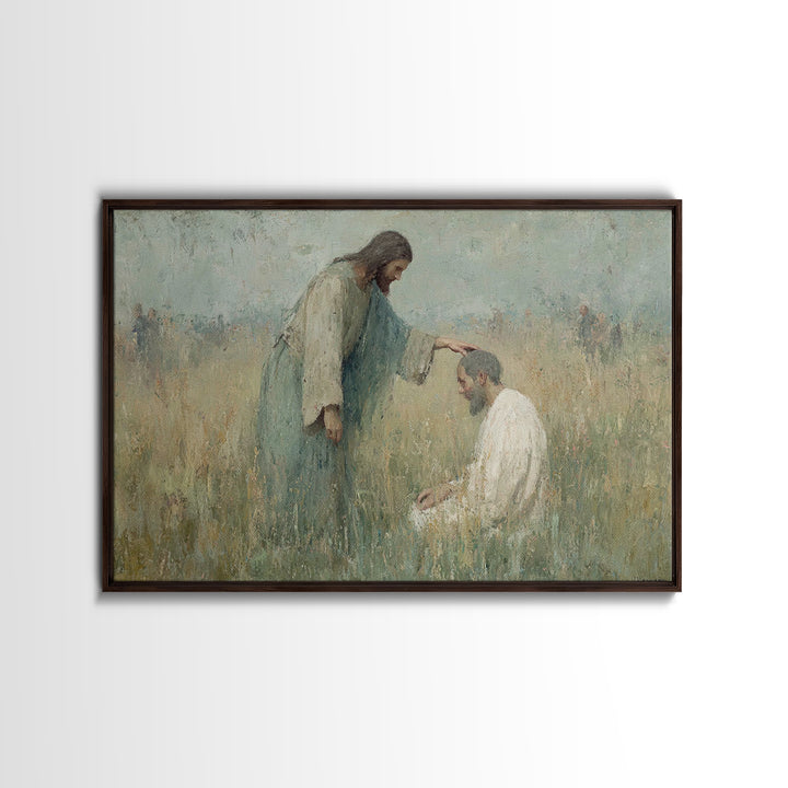 Morning Of Healing – Framed Canvas Print – Christian Painting – Christian Wall Art – Jesus Art Print – Christian Art Canvas – Christian Gif