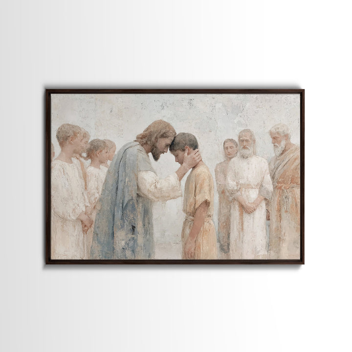 Blessed Among Fields | Framed Canvas Print | Christian Wall Art | Jesus Painting Canvas | Christian Art Work | Christian Decor | Modern Chr