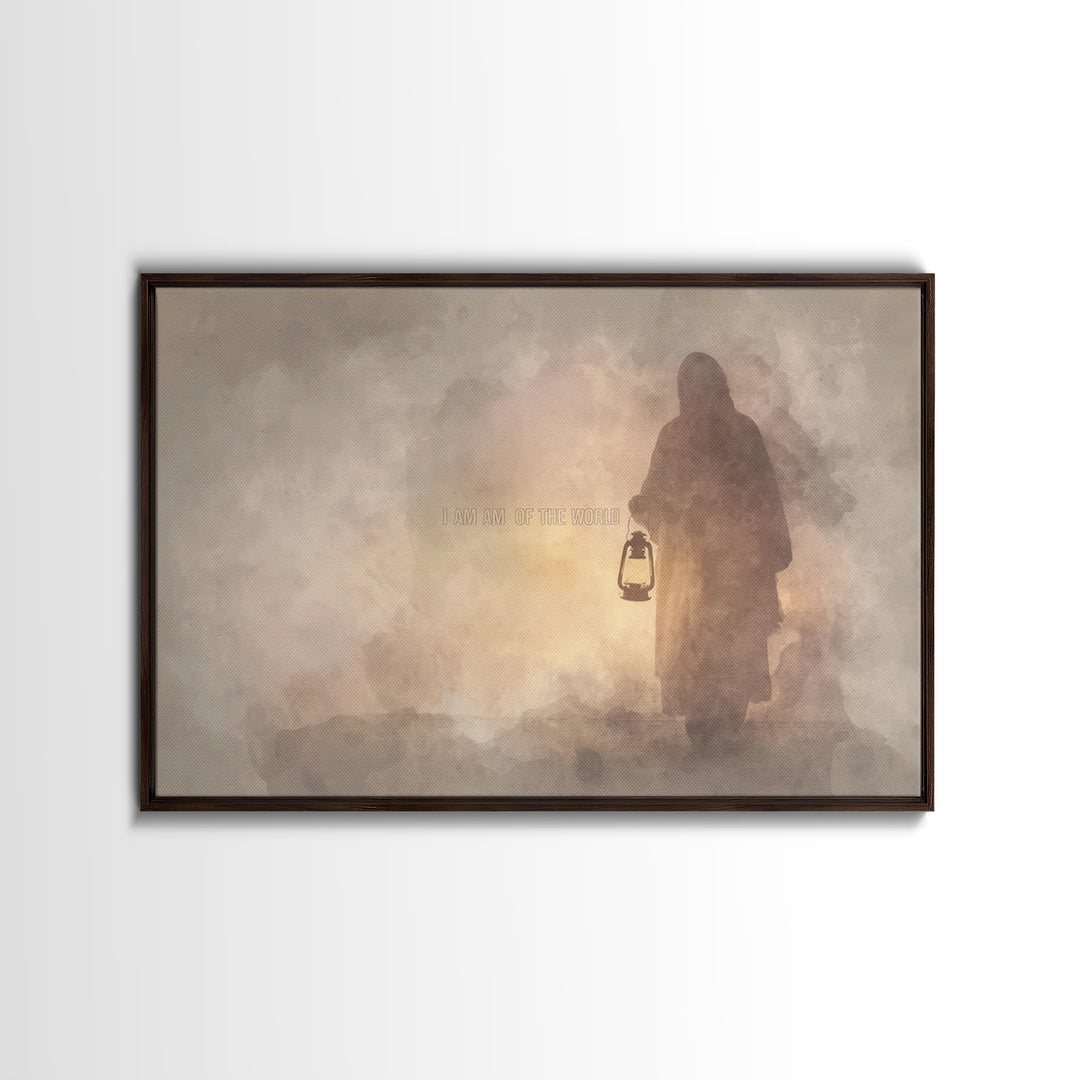 Light Of The World, Framed Canvas Print, Jesus Painting Canvas, Christian Wall Art, Christian Art Canvas, Christian Decor, Christian Christ