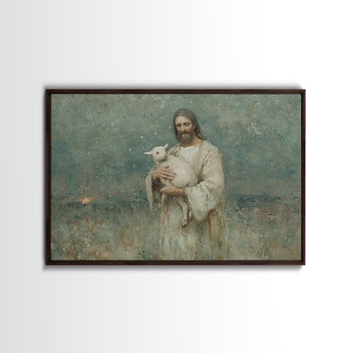 Shepherd Of Stars, Framed Canvas Print, Christian Wall Art, Jesus Painting Canvas, Christian Art Canvas, Vintage Christian Art, Christian G