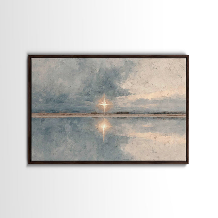 Calm Horizon Star – Framed Canvas Print – Christian Art – Christmas Canvas Wall Art – Christian Gift Ideas – Modern Christian Art – Christi