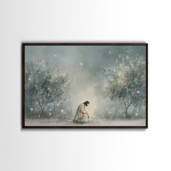 Heavenly Stillness - Framed Canvas Print - Christian Wall Art - Modern Christian Art - Jesus Painting - Christian Art Canvas