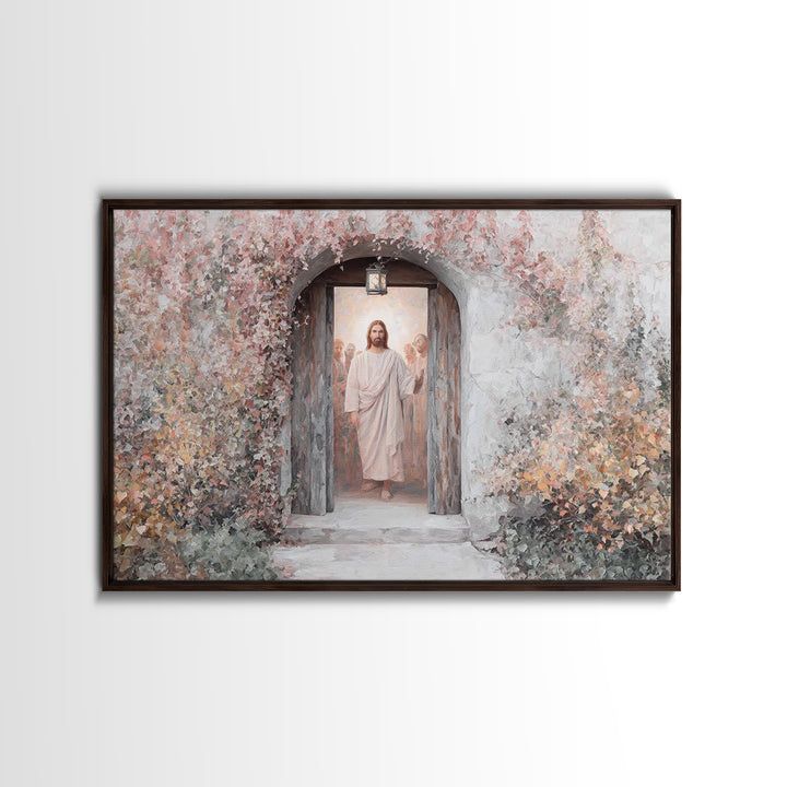 Blessed Entryway - Framed Canvas Print - Christian Art Canvas - Christian Wall Art - Jesus Painting - Christian Christmas Art