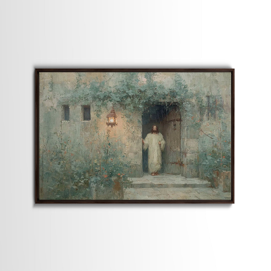 Light Of Welcome - Framed Canvas Print - Christian Wall Art - Modern Christian Art - Jesus Painting - Christian Art Canvas