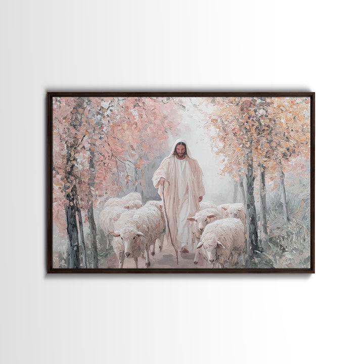 Shepherd Of Peace – Framed Canvas Print – Christian Wall Art – Jesus Painting – Christian Art Canvas – Large Christian Art