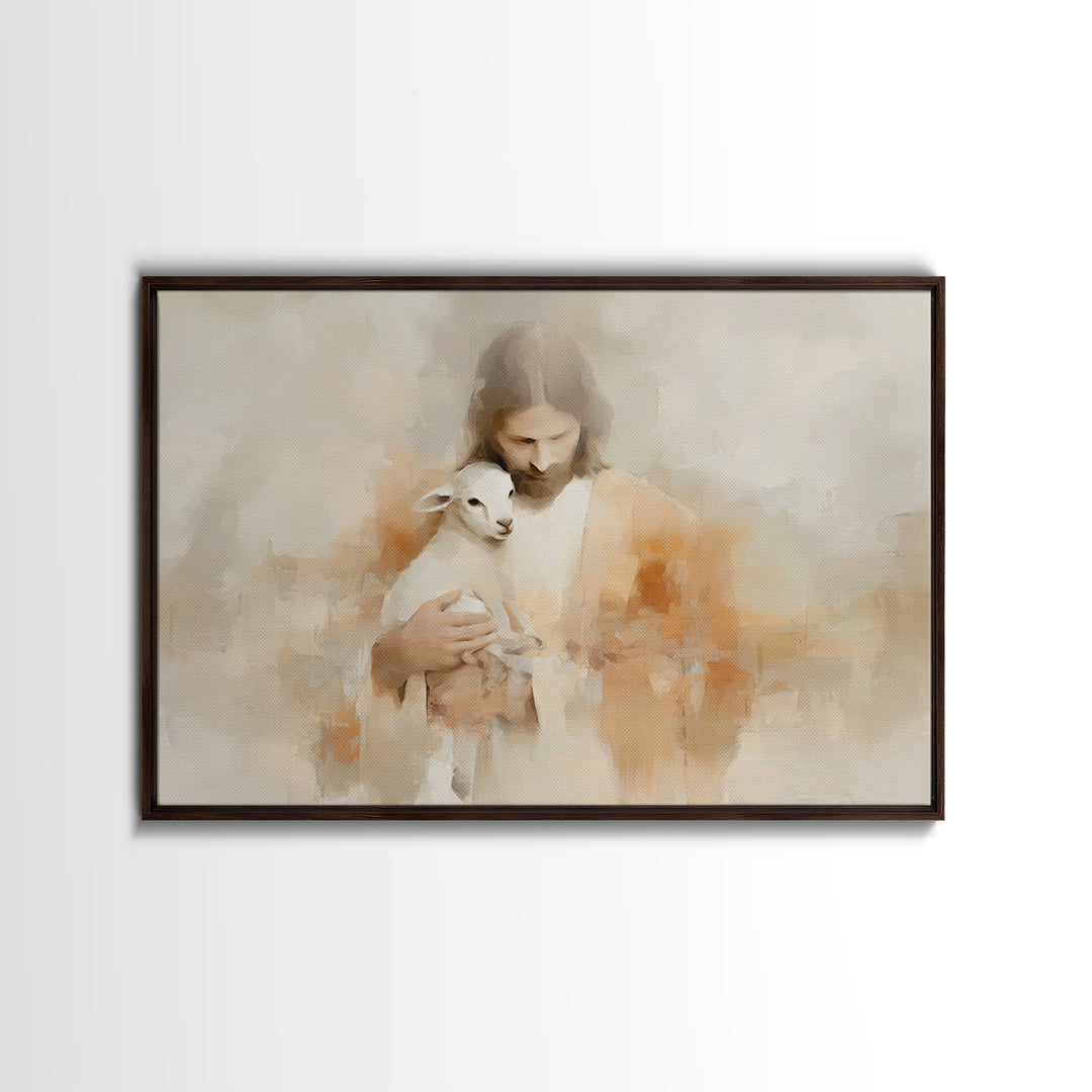 Grace In Stillness, Framed Canvas Print, Christian Wall Art, Christian Art Canvas, Jesus Painting, Christmas Art, Christian Decoration, Chr