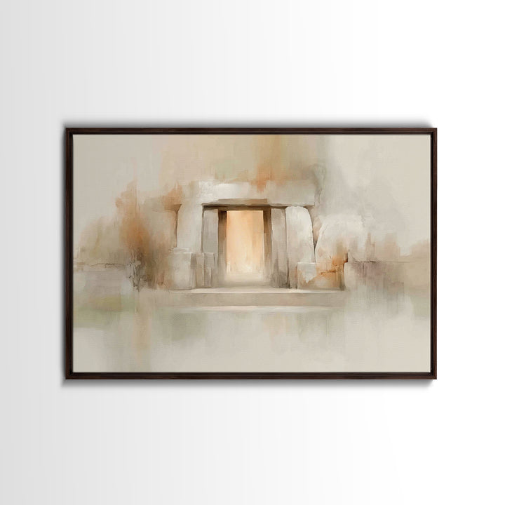 Stone Gate Hope – Framed Canvas Print – Christian Wall Art – Christian Art Canvas – Easter Art – Christian Painting – Christian Decor – Uni