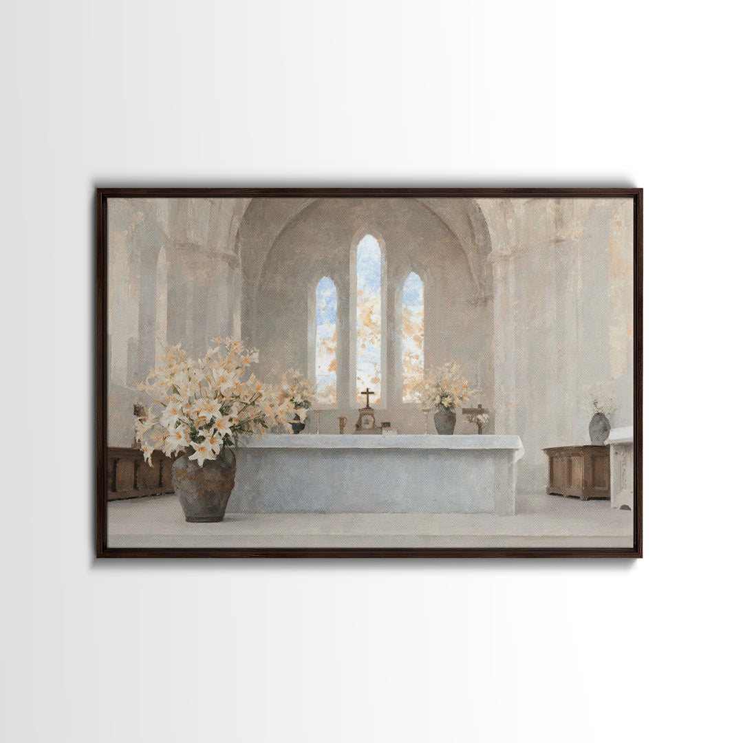 Light Of Grace Altar, Framed Canvas Print, Christian Art Canvas, Christian Wall Art, Christian Art Work, Minimalist Christian Art, Christia