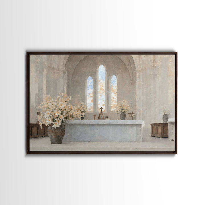 Light Of Grace Altar, Framed Canvas Print, Christian Art Canvas, Christian Wall Art, Christian Art Work, Minimalist Christian Art, Christia