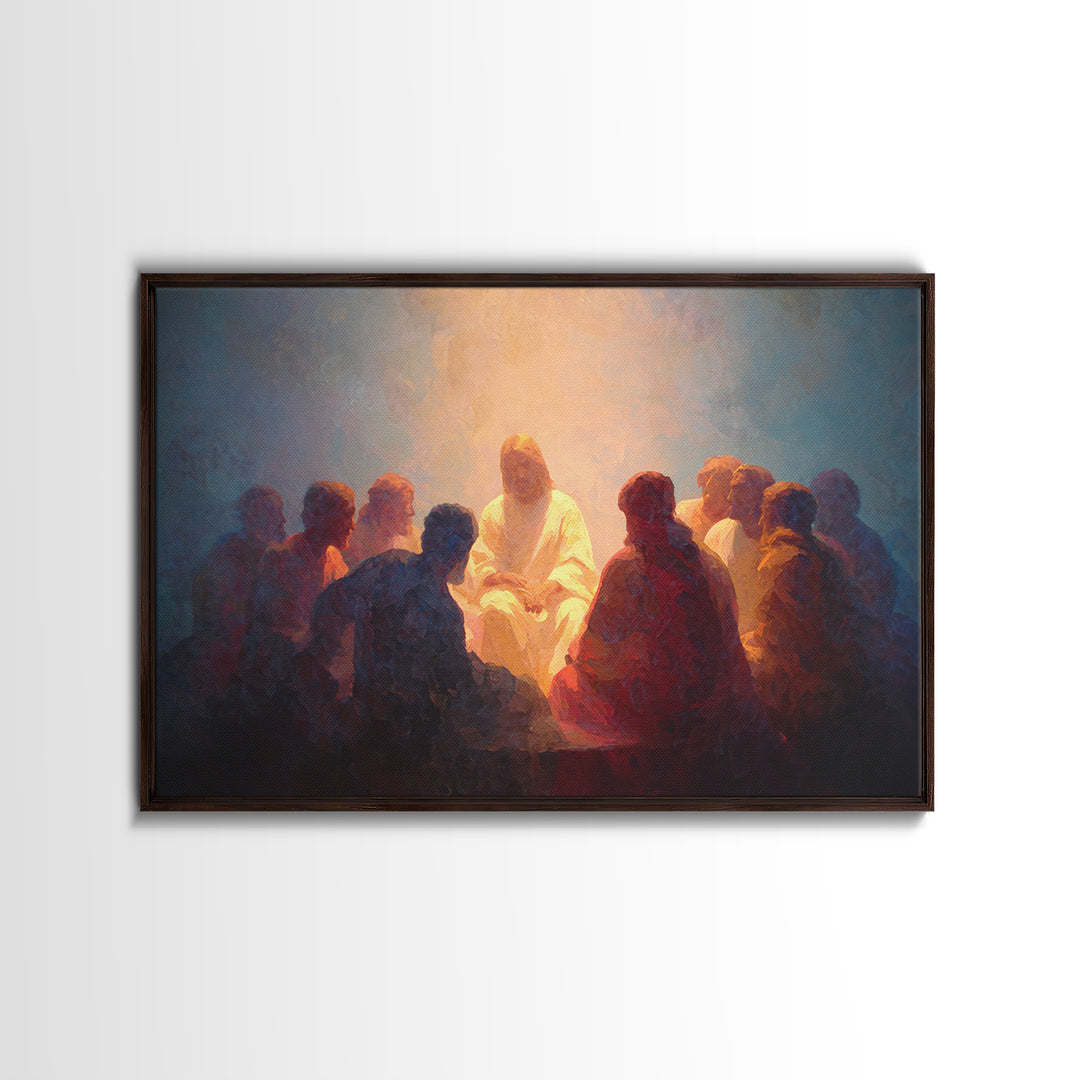 Eternal Gathering, Framed Canvas Print, Christian Art Canvas, Jesus Painting, Christian Wall Art, Christmas Art Prints, Modern Christian Ar