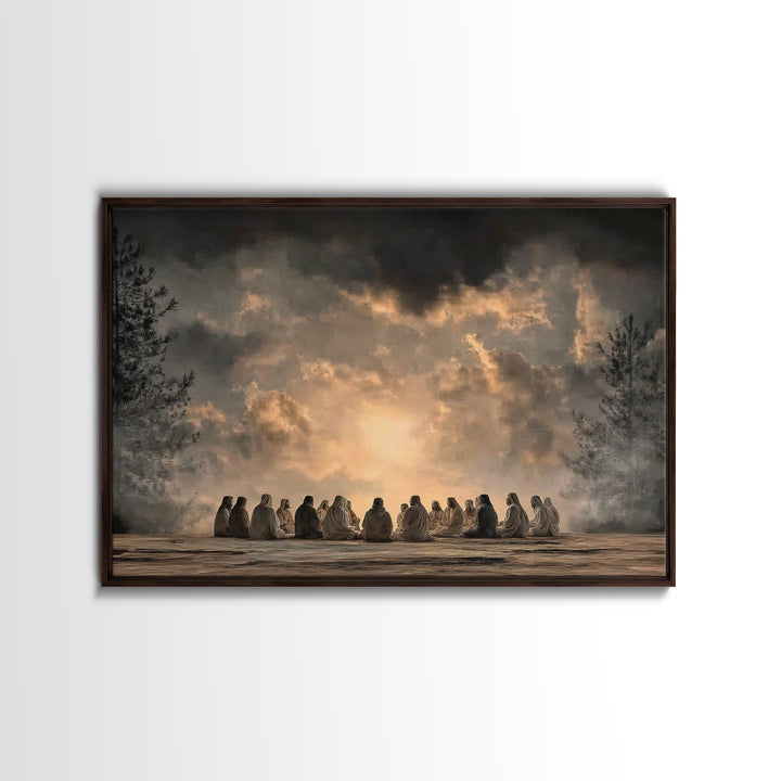 Holy Summit | Framed Canvas Print | Christian Wall Art | Christian Christmas Art | Jesus Painting | Christian Art Canvas | Vintage Christia