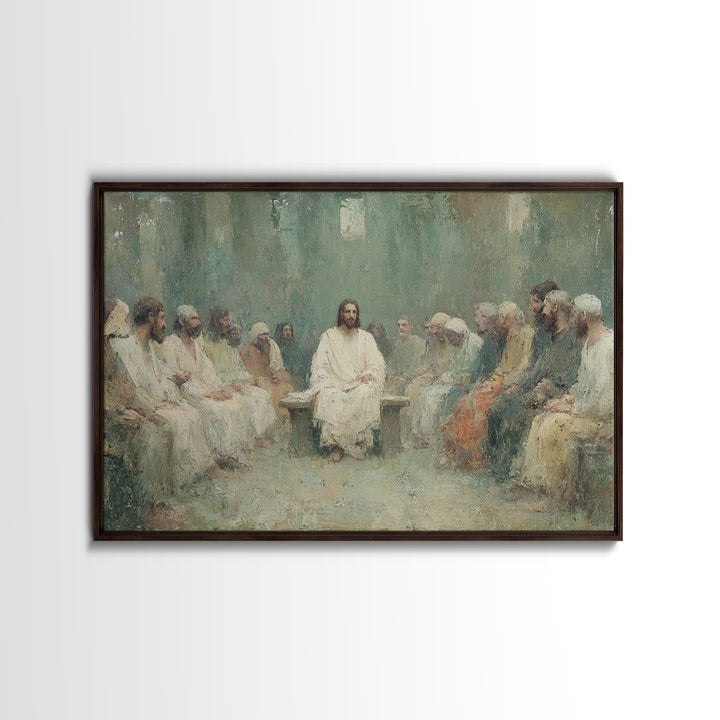 Heavenly Circle | Framed Canvas Print | Christian Art Canvas | Jesus Painting | Modern Christian Art | Christian Gift Ideas | Christmas Wal