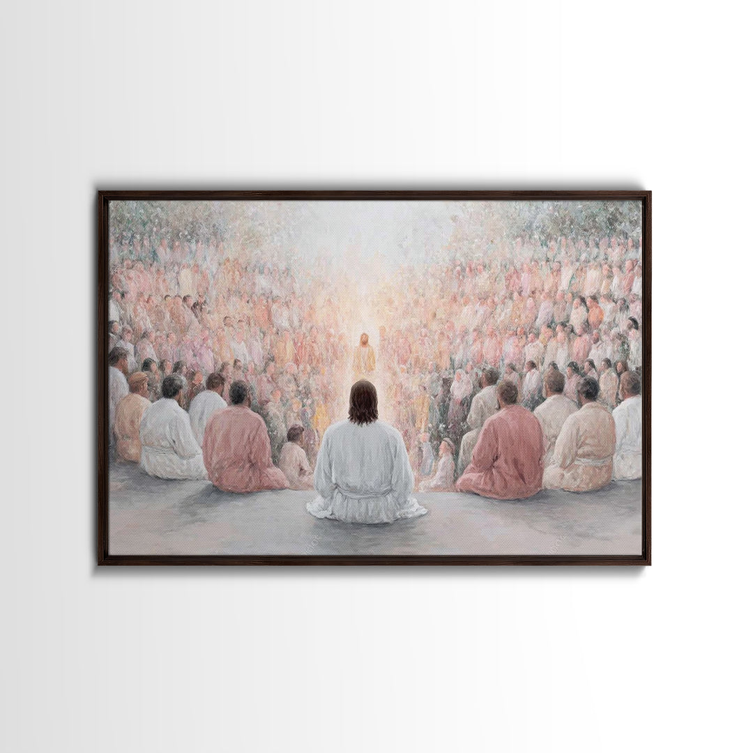 Radiant Discourse, Framed Canvas Print, Christian Wall Art, Jesus Painting, Christian Art Canvas, Modern Christian Painting, Christian Deco