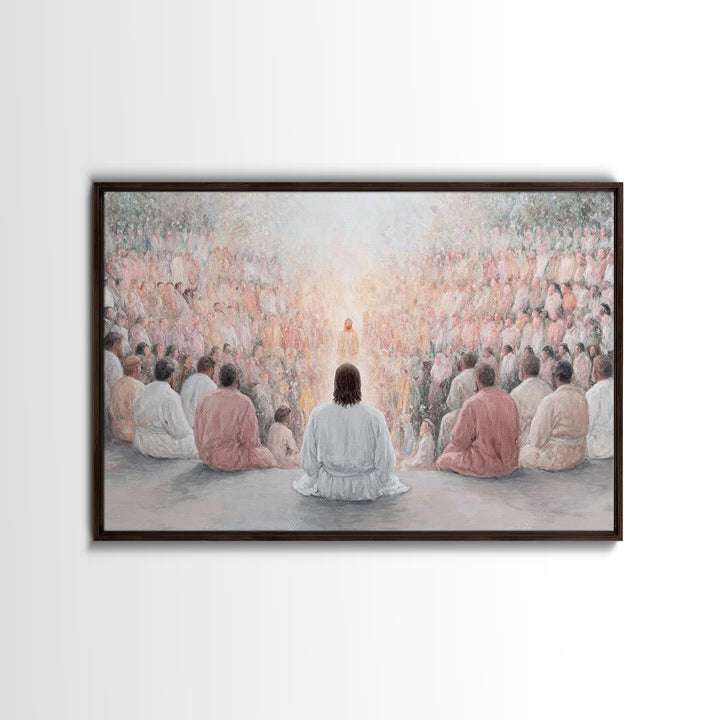 Radiant Discourse, Framed Canvas Print, Christian Wall Art, Jesus Painting, Christian Art Canvas, Modern Christian Painting, Christian Deco