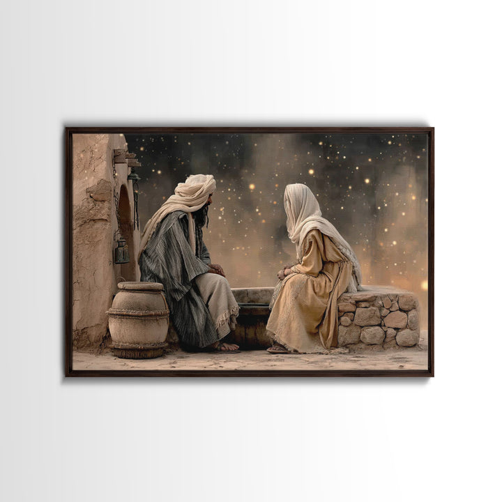 Night Well Wonder, Framed Canvas Print, Christian Wall Art, Jesus Painting, Christian Art Canvas, Moody Christian Art, Christian Gift Ideas