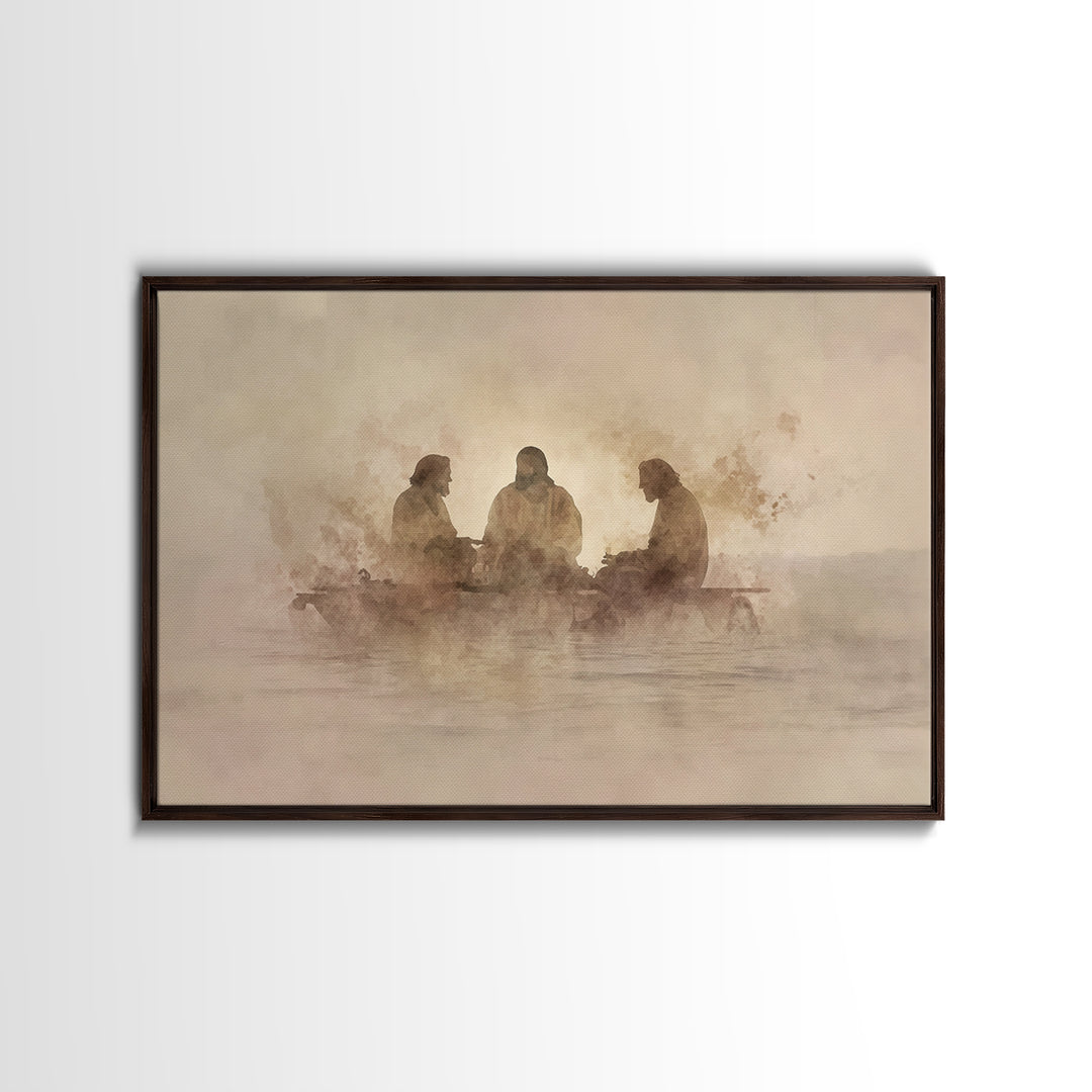 Sacred Morning Light – Framed Canvas Print – Christian Art Canvas – Jesus Painting – Christmas Art Prints – Christian Wall Art – Christian