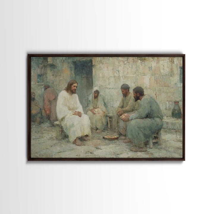 Shore Of Mercy – Framed Canvas Print – Christian Art Print – Christian Wall Art – Jesus Painting – Vintage Christian Art – Christian Christ