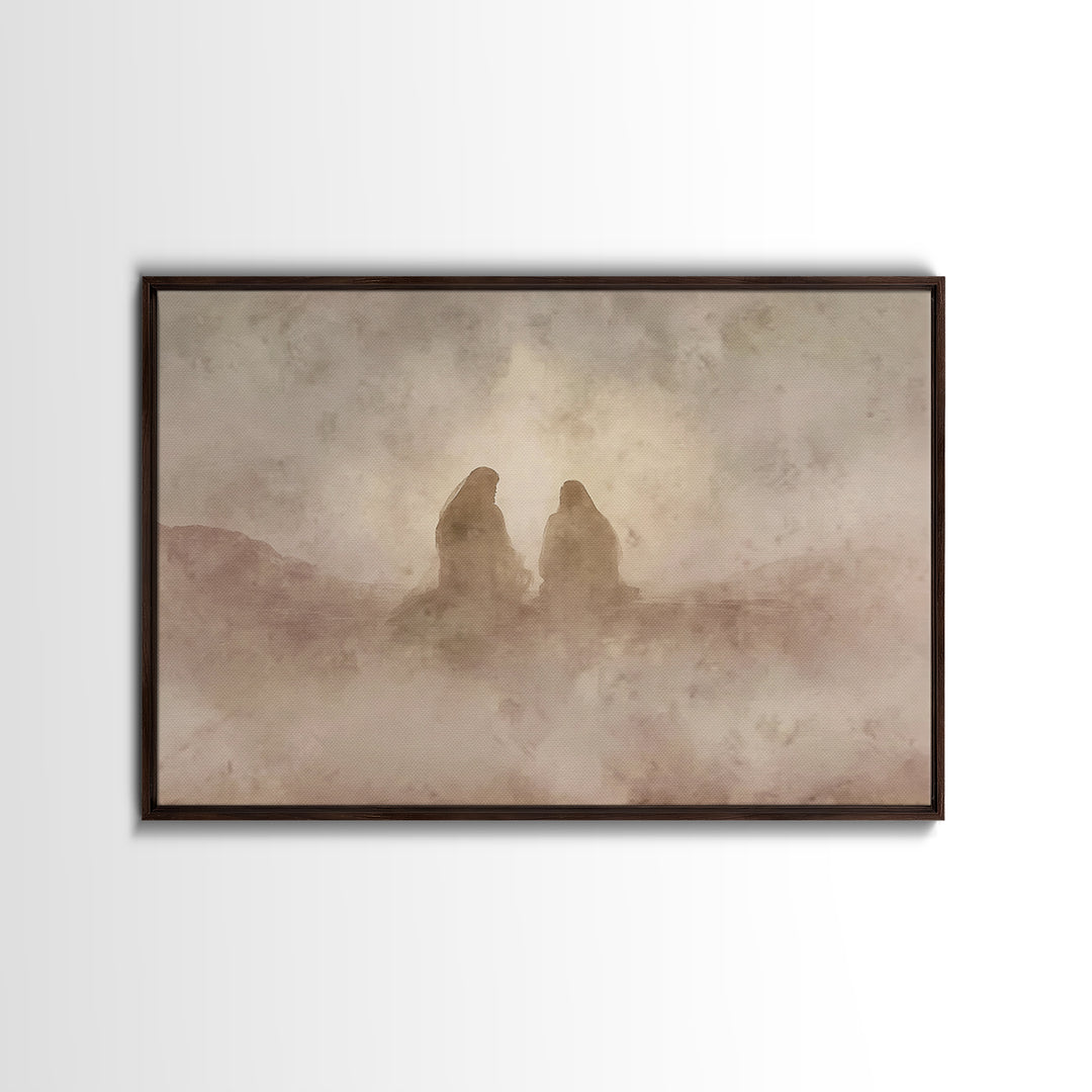 Sacred Companions – Framed Canvas Print – Christian Art Canvas – Christian Wall Art – Christian Painting – Minimalist Christian Art – Chris