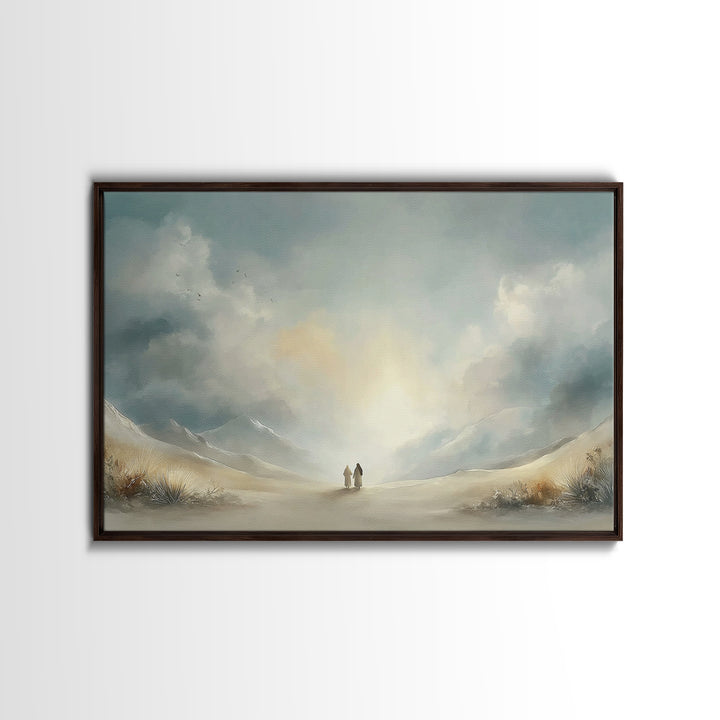 Desert Dawn – Framed Canvas Print – Christian Wall Art – Christian Art Canvas – Subtle Christian Art – Christian Painting – Christian Decor