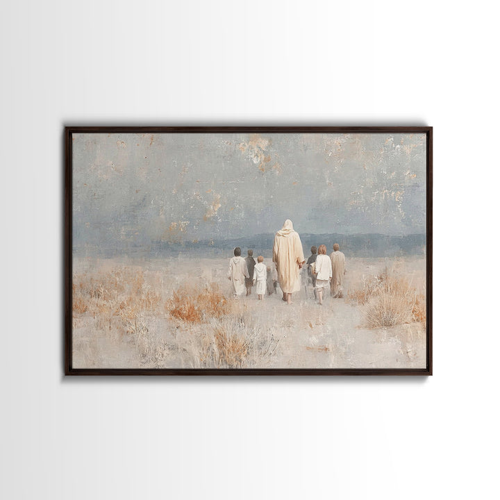 Guiding Shepherd – Framed Canvas Print – Christian Wall Art – Jesus Painting – Christian Art Canvas – Christian Decor – Christian Gift
