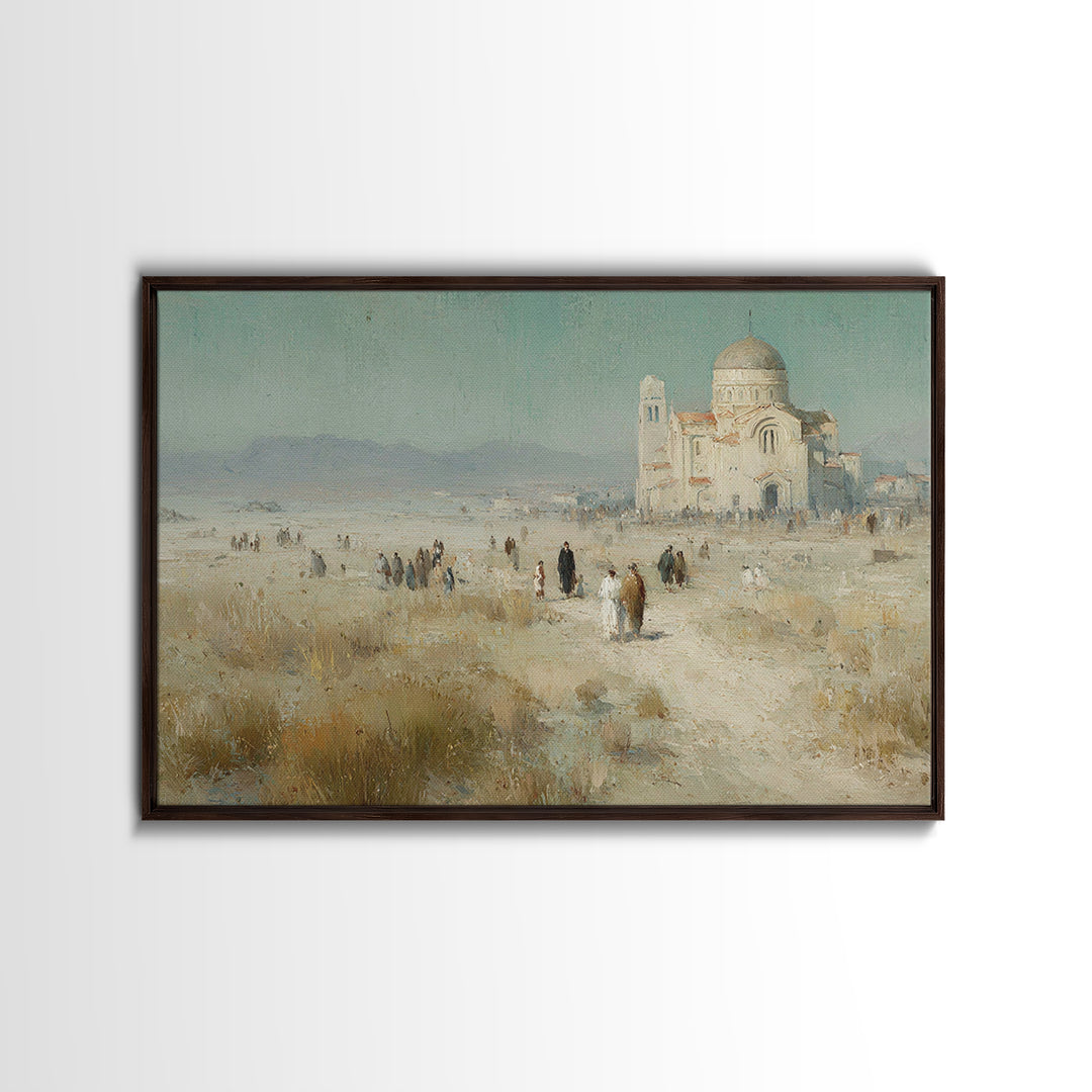 Pilgrims Of Faith – Framed Canvas Print – Christian Art Canvas – Christian Painting – Christian Wall Art – Vintage Christian Art – Christia