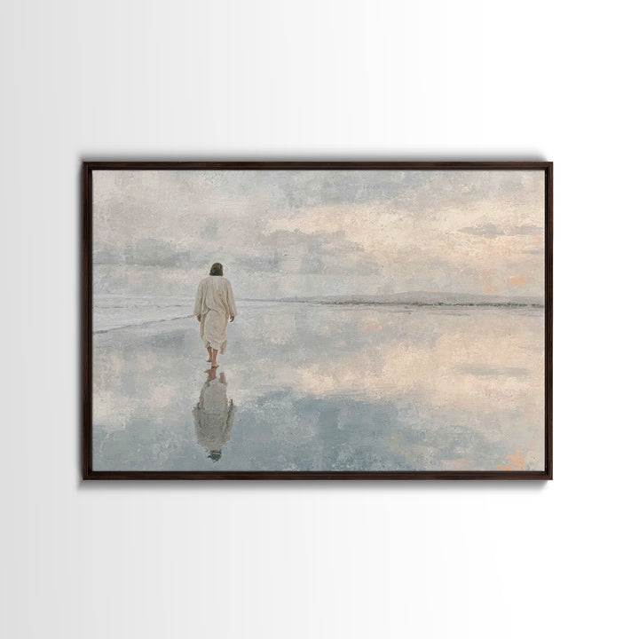 Still Waters Faith – Framed Canvas Print – Christian Wall Art – Christian Art Canvas – Jesus Painting – Moody Christian Art – Christian Dec