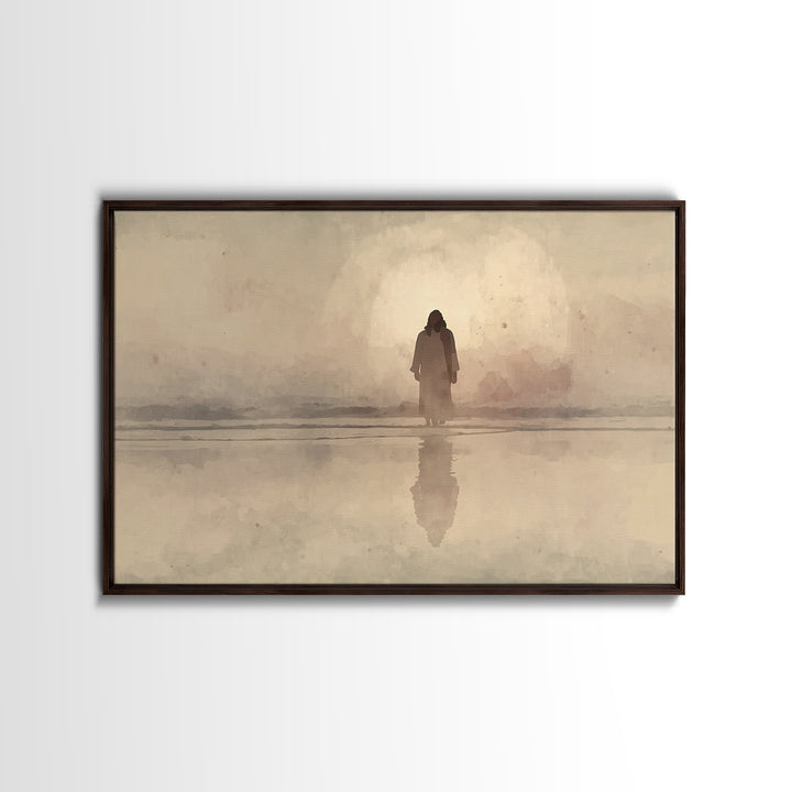 Morning Glory Walk – Framed Canvas Print – Jesus Painting – Christian Art Canvas – Christian Wall Art – Christian Gift – Abstract Christian
