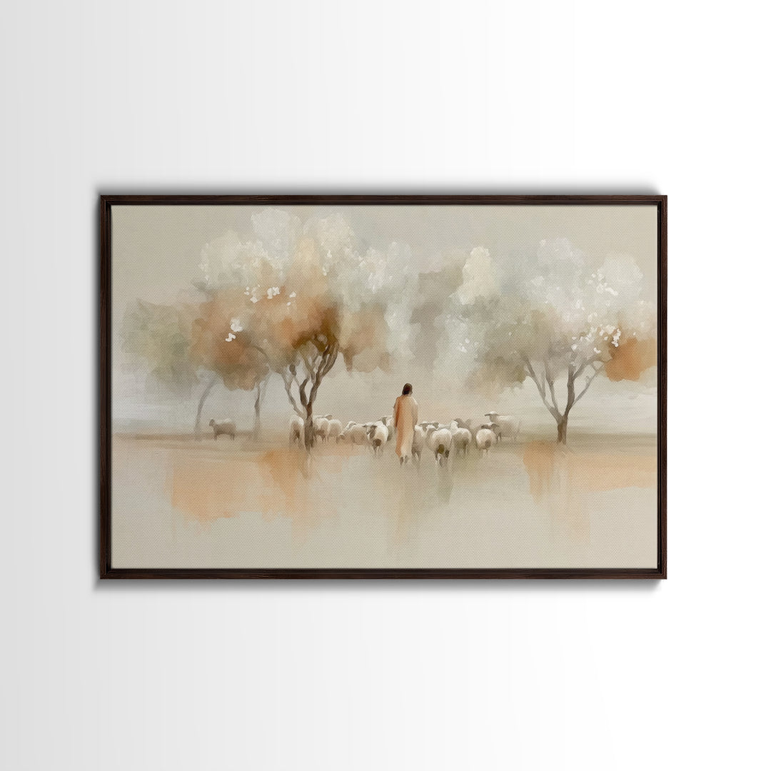 Orchard Of Peace | Framed Canvas Print | Jesus Painting | Christian Art Canvas | Christian Wall Art | Moody Christian Art | Christian Gift
