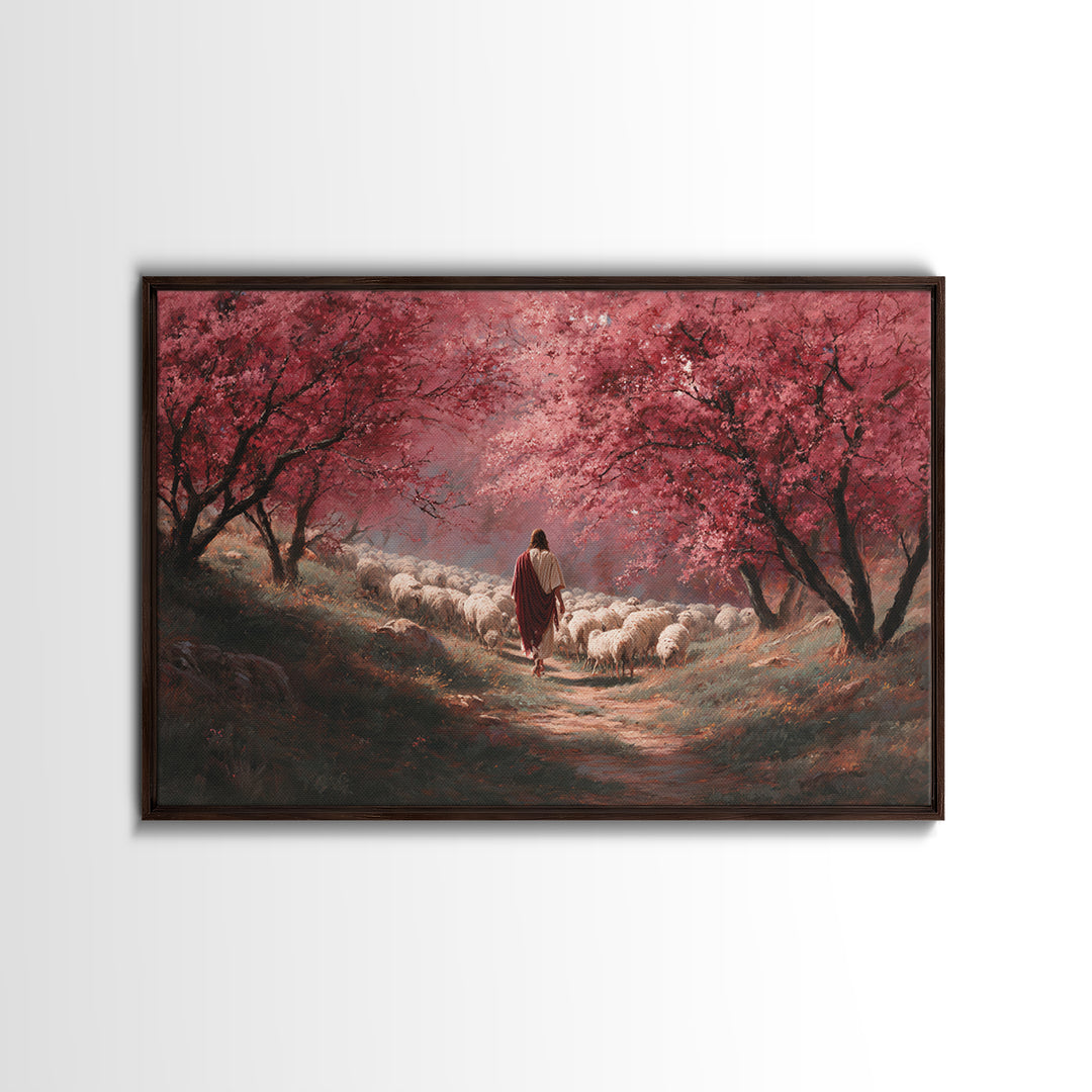 Grace Beneath Branches – Framed Canvas Print – Christian Art Painting – Christian Art Canvas – Jesus Painting – Christian Gift – Abstract C