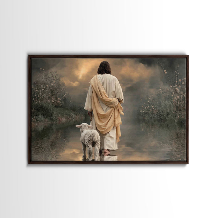 Silent Valley Path, Framed Canvas Print, Christian Art Canvas, Jesus Painting, Christian Wall Art, Unique Christian Art