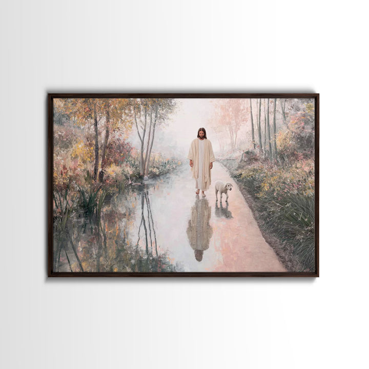 Evening Light Guide - Framed Canvas Print - Jesus Painting - Christian Art Canvas - Christian Wall Art - Moody Christian Art