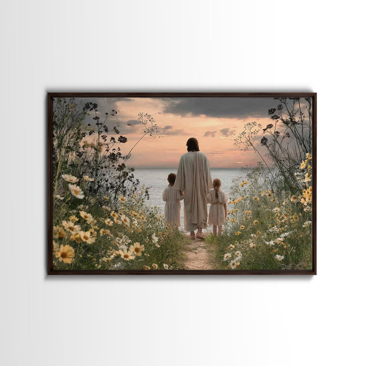 Sunset Of Mercy – Framed Canvas Print – Christian Art Canvas – Jesus Painting – Christian Wall Art – Moody Christian Art