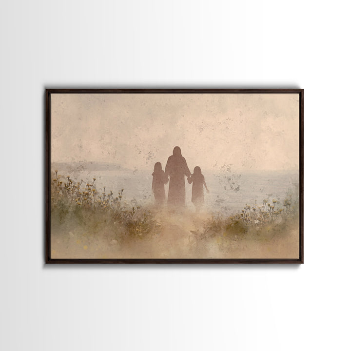 Whispered Meadow Path | Framed Canvas Print | Christian Art Canvas | Jesus Painting | Christian Wall Art | Unique Christian Art