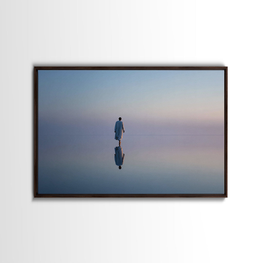 Still Waters Peace – Framed Canvas Print – Christian Art Canvas – Jesus Painting – Christian Wall Art – Minimalist Christian Art