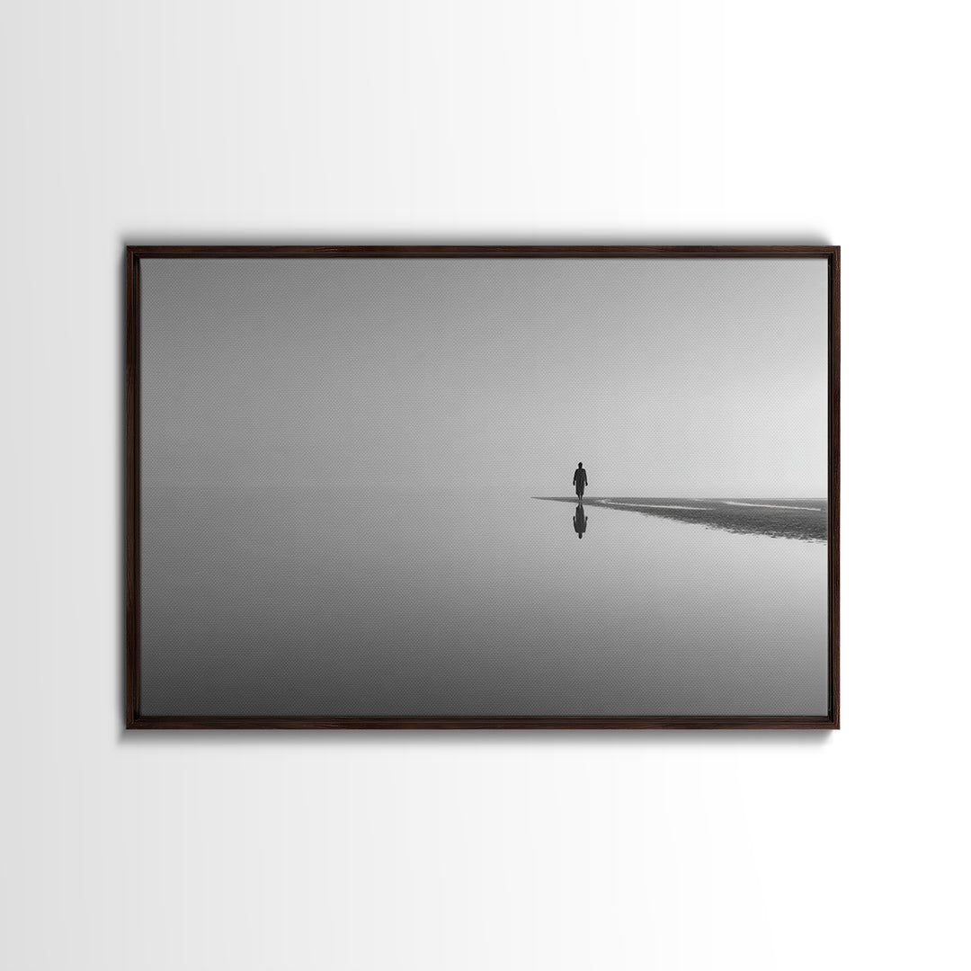 Silent Horizon, Framed Canvas Print, Christian Wall Art, Minimalist Christian Art, Jesus Painting, Christian Art Canvas, Subtle Christian A