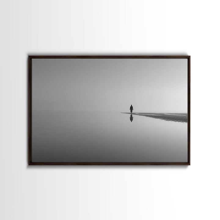 Silent Horizon, Framed Canvas Print, Christian Wall Art, Minimalist Christian Art, Jesus Painting, Christian Art Canvas, Subtle Christian A
