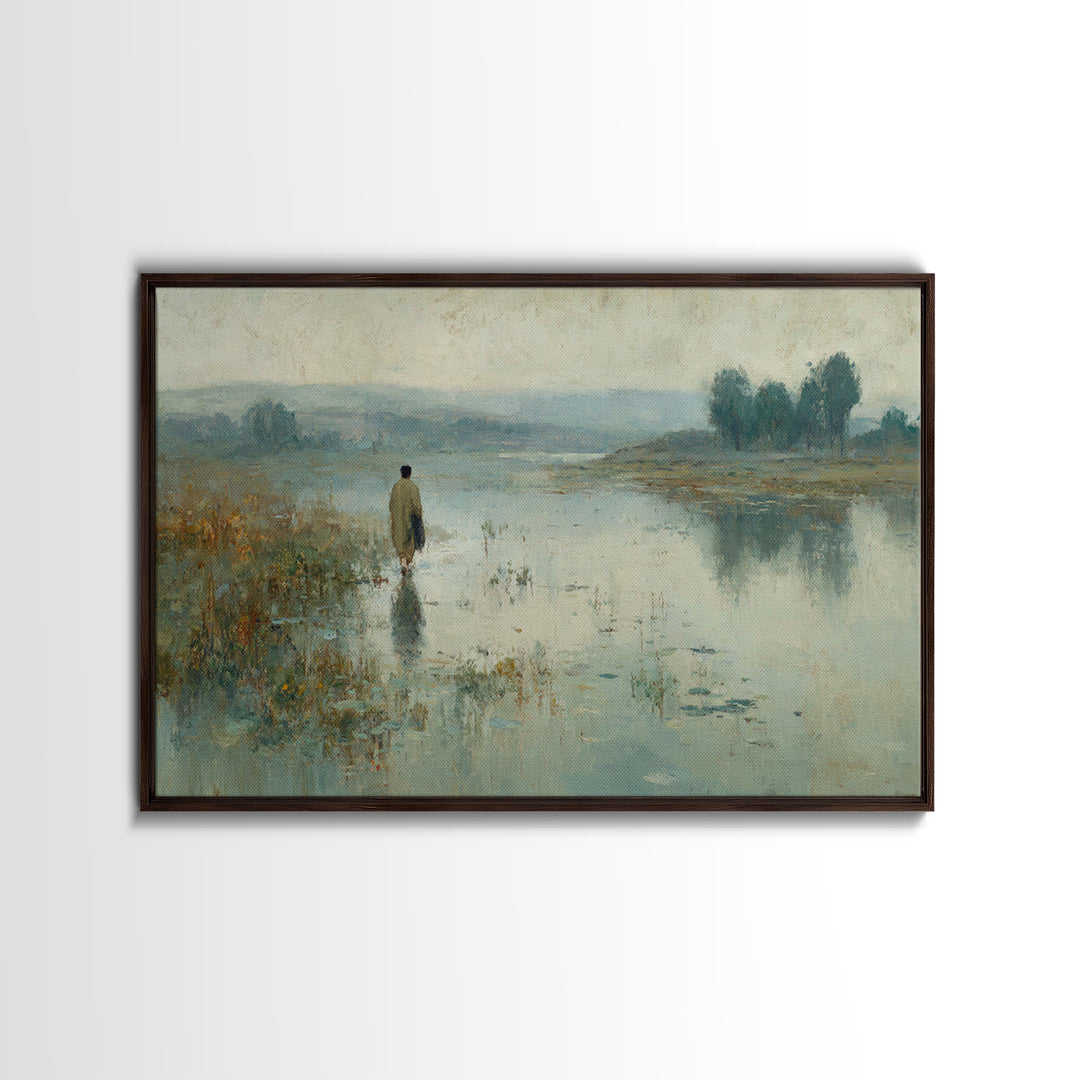 Heavenly Stillness | Framed Canvas Print | Jesus Painting | Christian Wall Art | Christian Art Canvas | White Christmas Art | Christian Chr