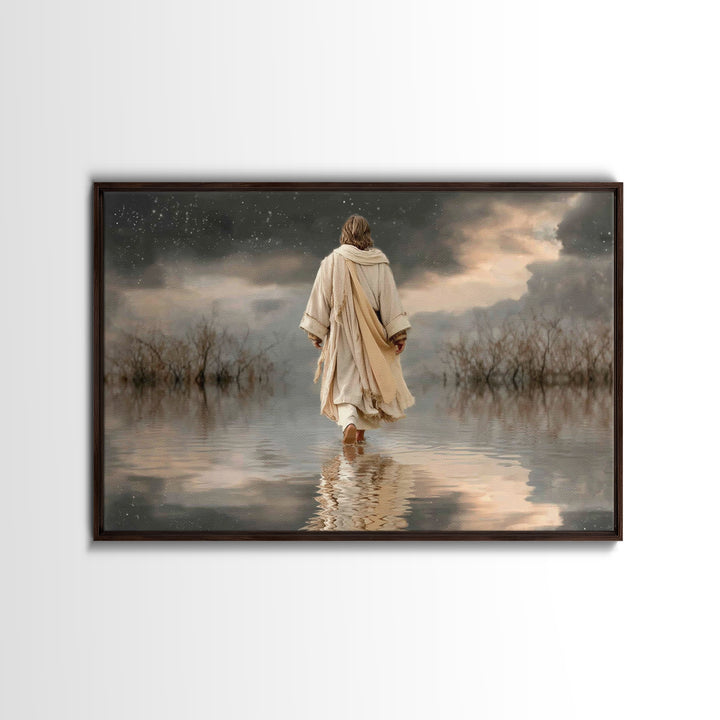 Light Of Salvation | Framed Canvas Print | Jesus Painting | Christian Art Canvas | Christian Wall Art | Modern Christian Art | Christmas Ar