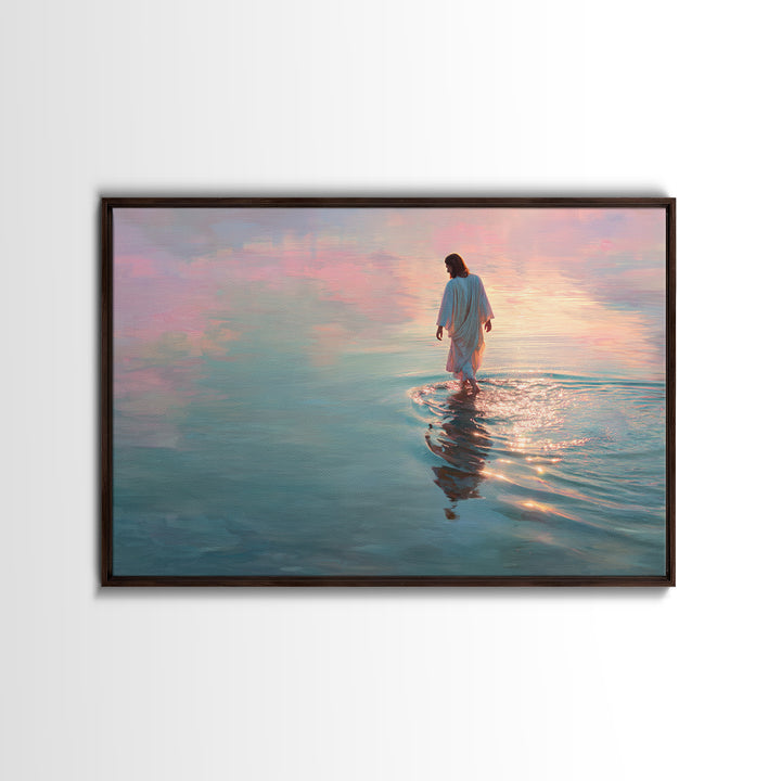 Radiant Path of Peace – Framed Canvas Print – Jesus Painting – Christian Wall Art – Christian Art Canvas – Modern Christian Art – Christian
